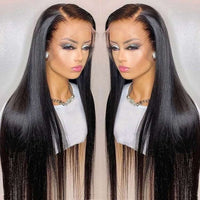 Queen Hair Inc Queenhair 13x4 Lace Frontal Wigs Human Hair Straight Wigs Lace Front Natural Color Pre Plucked 180% 250% Density