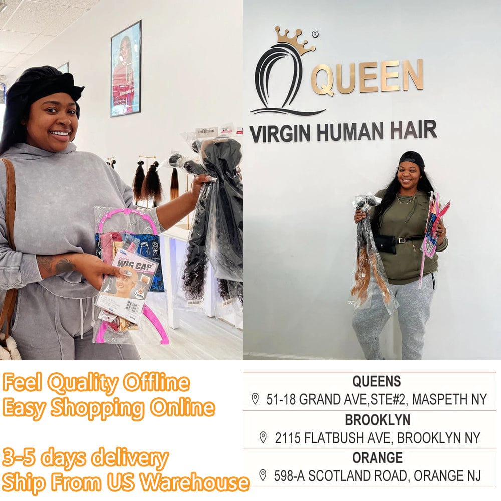 Queen Hair Inc 10a+ 150% 180% 13x4 Lace Frontal Wigs Deep Wave #1B